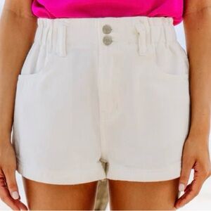 White High Waist Shorts